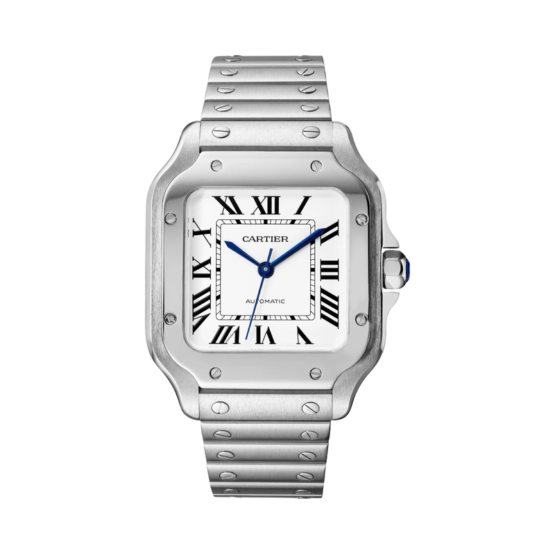 Cartier Santos De Stainless Steel Silvered Watch premium replica - image 1