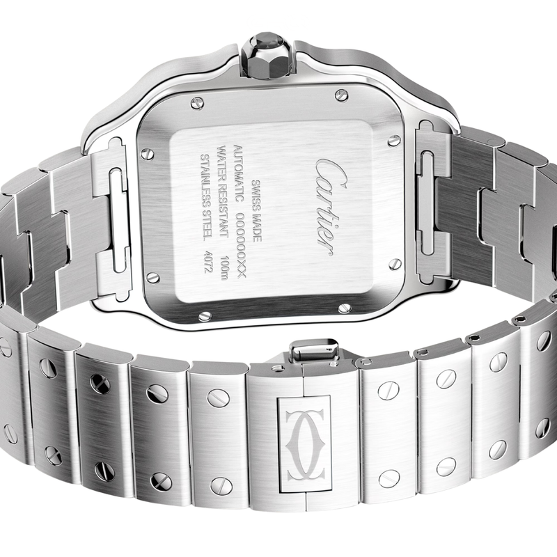 Cartier Santos De Silver & Graduated Green Dial Watch premium replica - image 2