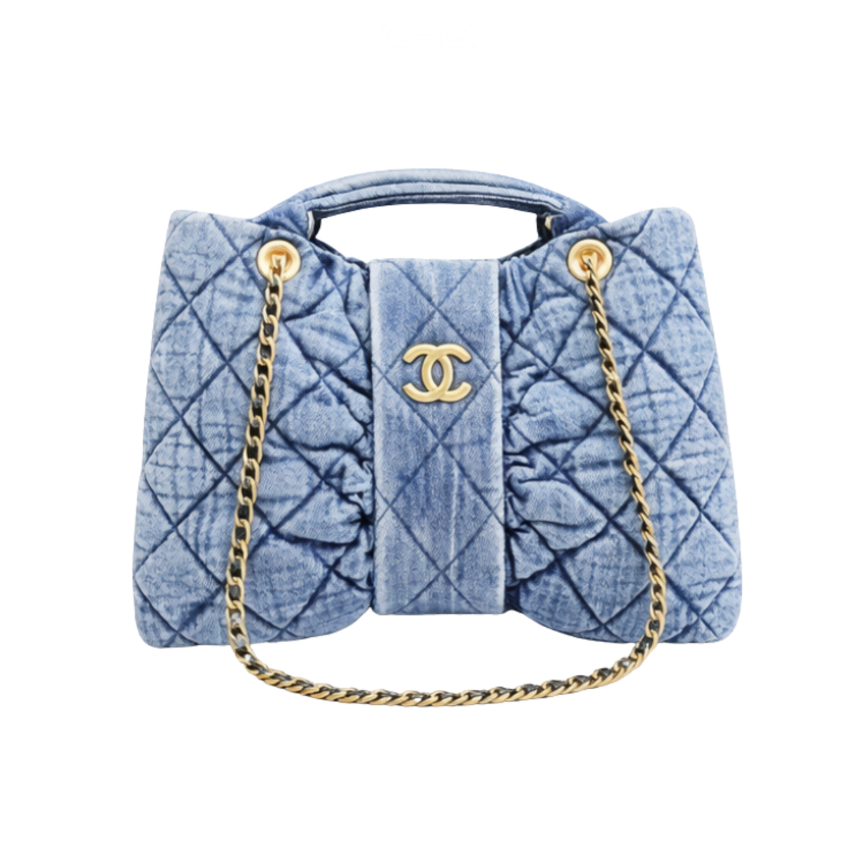 Chanel Bow Blue Washed Denim Bag premium replica - image 1