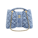Chanel Bow Blue Washed Denim Bag premium replica - image 1