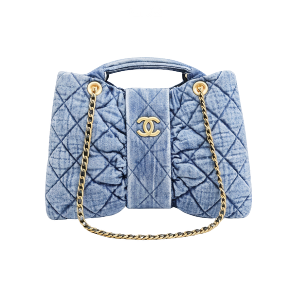 Chanel Bow Blue Washed Denim Bag
