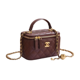 Chanel Small Vanity Case Chain Burgundy Bag premium replica - image 1