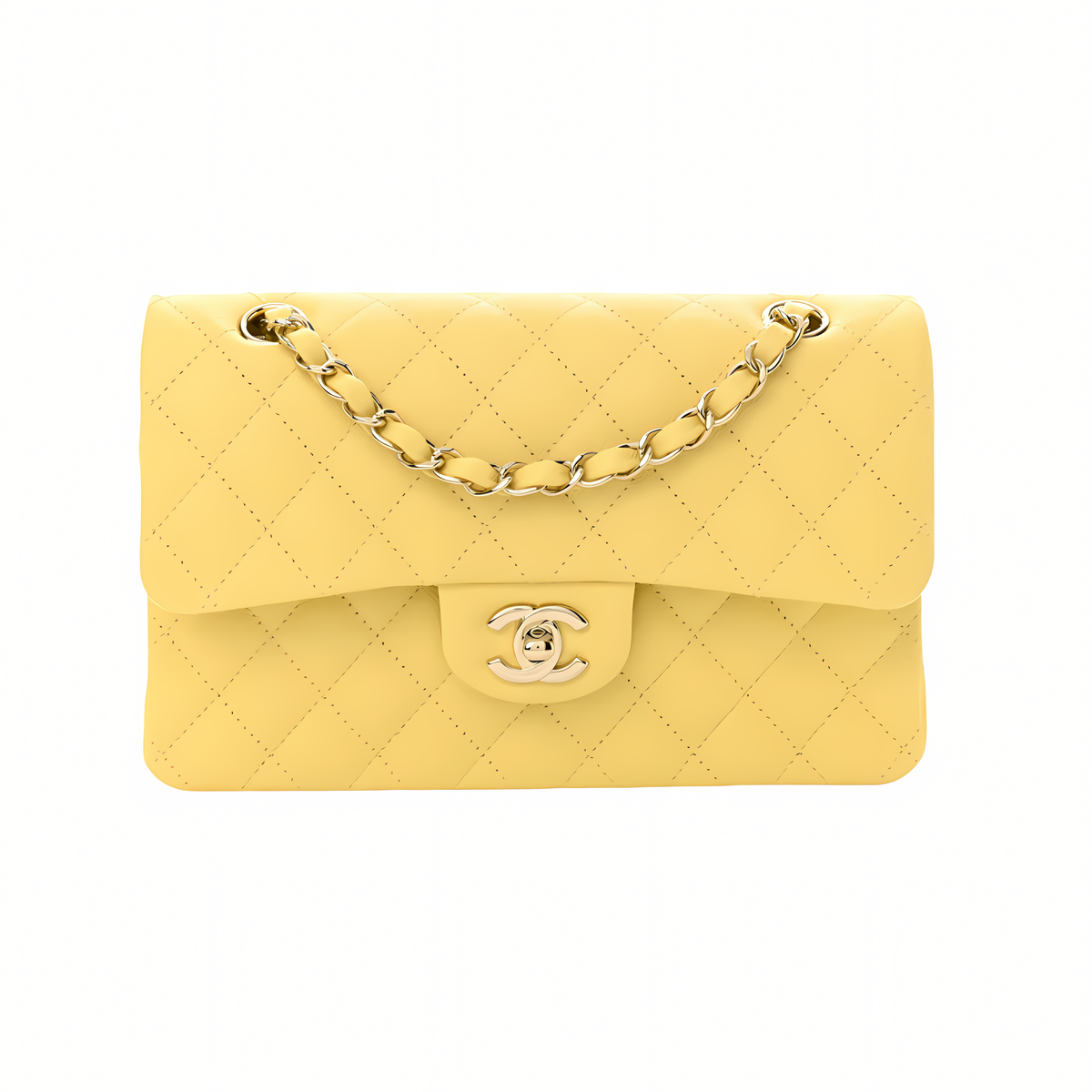 Chanel Classic Double Flap 20S Yellow Bag premium replica - image 1
