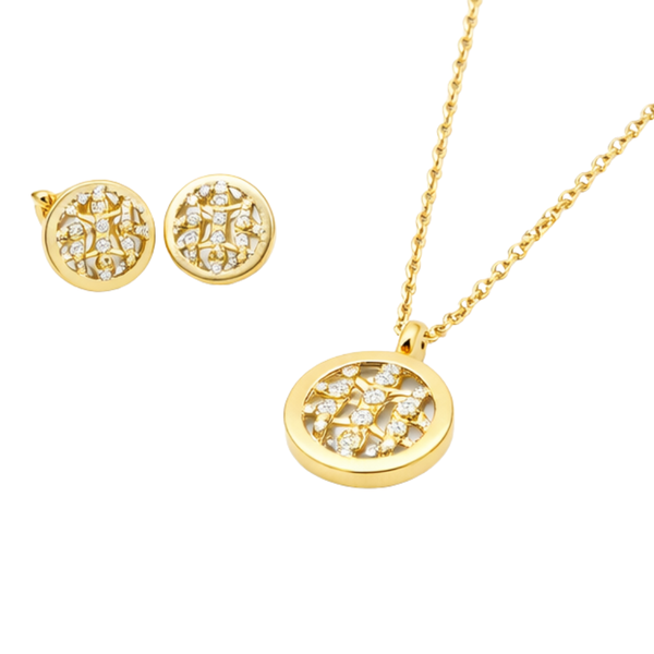 Chanel Vintage Inspired Cc Medallion Gold Tone Resin Jewelry
