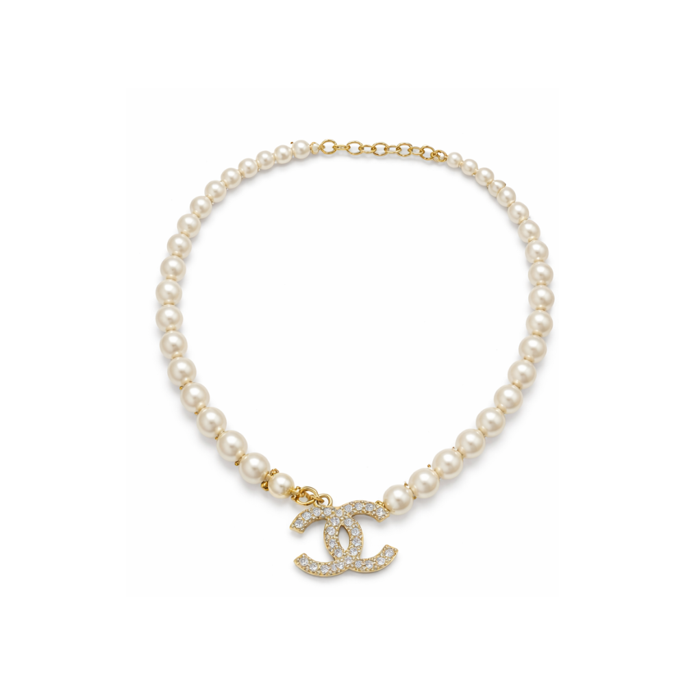 Chanel Cc Logo Choker Necklace Gold Tone Jewelry premium replica - image 1