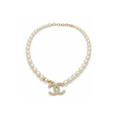 Chanel Cc Logo Choker Necklace Gold Tone Jewelry premium replica - image 1
