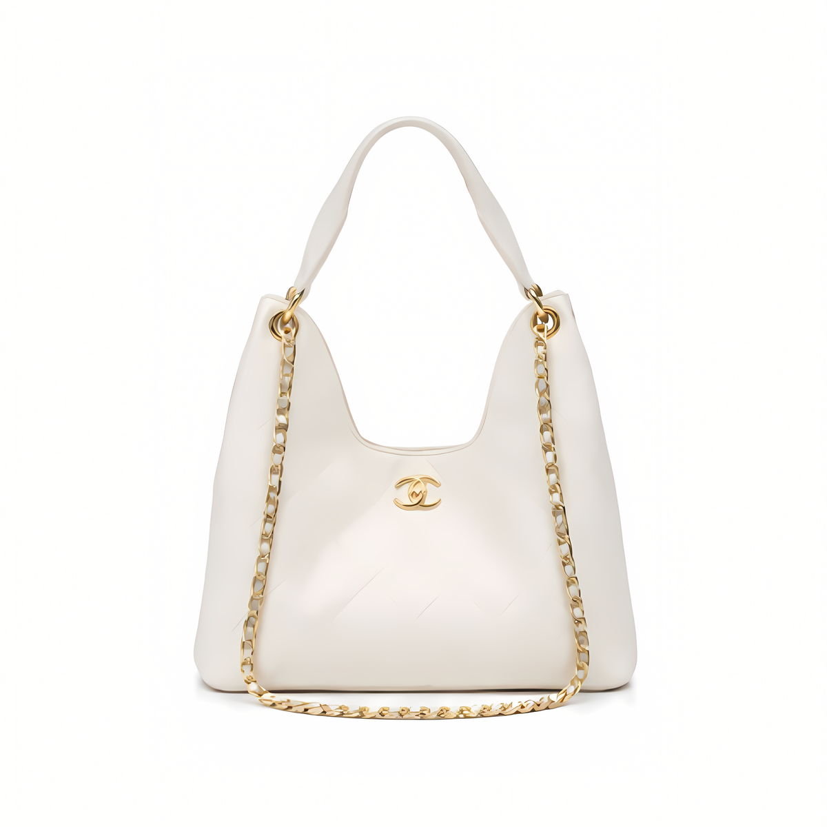 Chanel 25 Medium Hobo Light Beige Quilted Caviar Bag premium replica - image 1