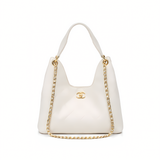 Chanel 25 Medium Hobo Light Beige Quilted Caviar Bag premium replica - image 1