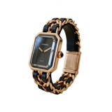 Chanel Première Édition Rose Gold Black Leather Chain Watch premium replica - image 2