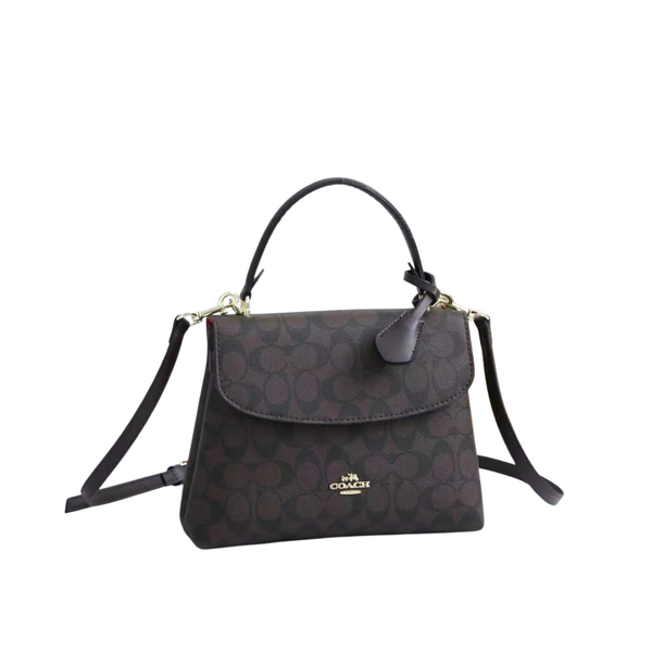 Coach Bag Emory Top Handle Pebble Choclate Bag