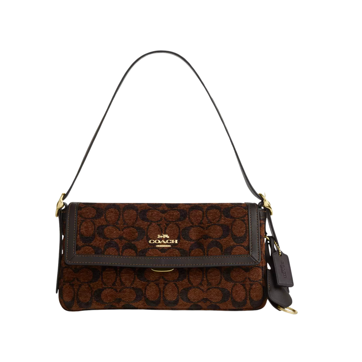Coach Bag Etta Small Flap Signature Chenille Truffle Bag premium replica - image 1