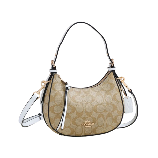 Coach Bag Kleo Hobo Signature Canvas Walnut Bag