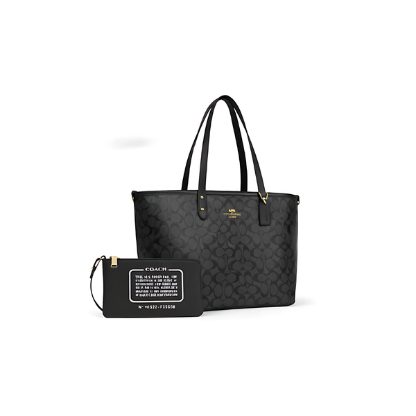 Coach Bag City Tote Signature Canvas Black Bag