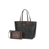 Coach Bag City Tote Signature Canvas Black Brown Bag premium replica - image 2