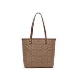 Coach Bag City Tote Signature Canvas Light Dark Brown Bag premium replica - image 3