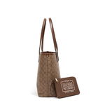 Coach Bag City Tote Signature Canvas Light Dark Brown Bag premium replica - image 2