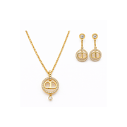 Dior Crystal Set Gold Jewelry premium replica - image 1