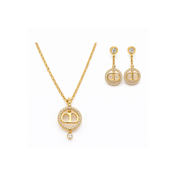 Dior Crystal Set Gold Jewelry