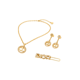 Dior Crystal Set Gold Jewelry premium replica - image 3