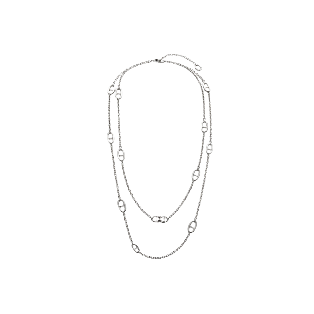 Dior Navy Long Necklace Silver Jewelry premium replica - image 1