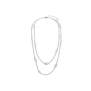 Dior Navy Long Necklace Silver Jewelry premium replica - image 1