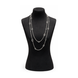 Dior Navy Long Necklace Silver Jewelry premium replica - image 2