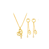 Dior Navy Necklace Earrings Set Gold Jewelry premium replica - image 3