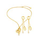 Dior Navy Necklace Earrings Set Gold Jewelry premium replica - image 2