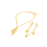 Dior Navy Necklace Earrings Set Gold Jewelry premium replica - image 1