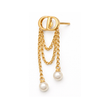 Dior Pearl Chain Drop Earring Gold Jewelry premium replica - image 2