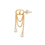 Dior Pearl Chain Drop Earring Gold Jewelry premium replica - image 3