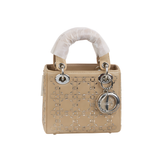 Dior Mini Lady Brown Satin Bag premium replica - image 1