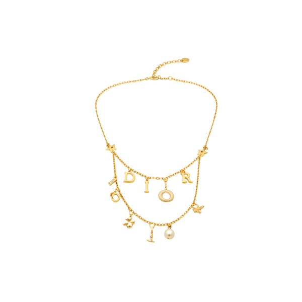 Dior Layered Charm Necklace Gold Jewelry