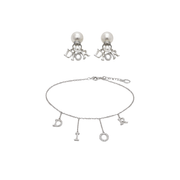 Dior Letter Charm Necklace Silver Jewelry premium replica - image 1