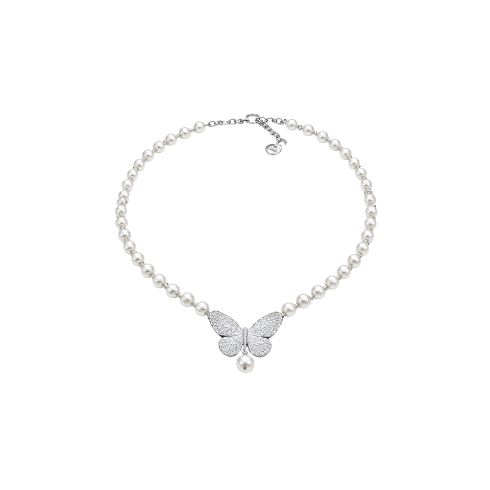 Dior Butterfly Pearl Set Silver Crystals Jewelry premium replica - image 1