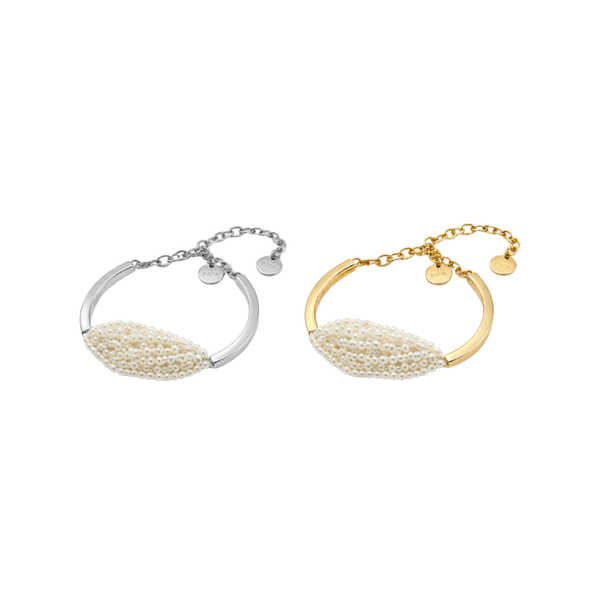 Dior Pearl Cuff Bracelet Gold Silver Jewelry