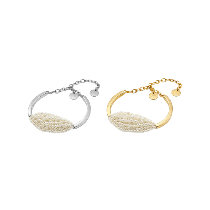 Dior Pearl Cuff Bracelet Gold Silver Jewelry premium replica - image 1