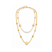 Dior Petit Cd Heart Pearl Double Necklace Jewelry premium replica - image 1