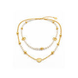Dior Petit Cd Heart Pearl Double Necklace Jewelry premium replica - image 2
