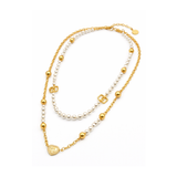Dior Petit Cd Heart Pearl Double Necklace Jewelry premium replica - image 3