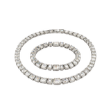 Dior Solitaire Crystal Necklace And Bracelet Set Silver Jewelry premium replica - image 1