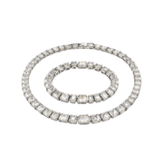Dior Solitaire Crystal Necklace And Bracelet Set Silver Jewelry premium replica - image 1