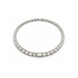Dior Solitaire Crystal Necklace And Bracelet Set Silver Jewelry premium replica - image 3