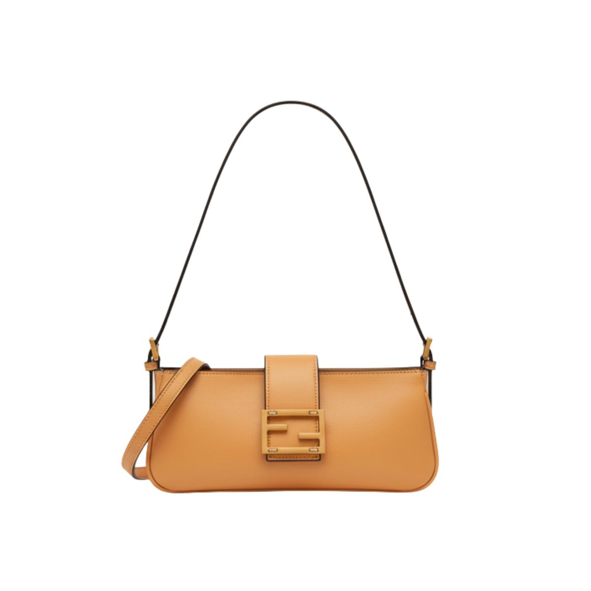 Fendi Shoulder Leather Orange Bag premium replica - image 1