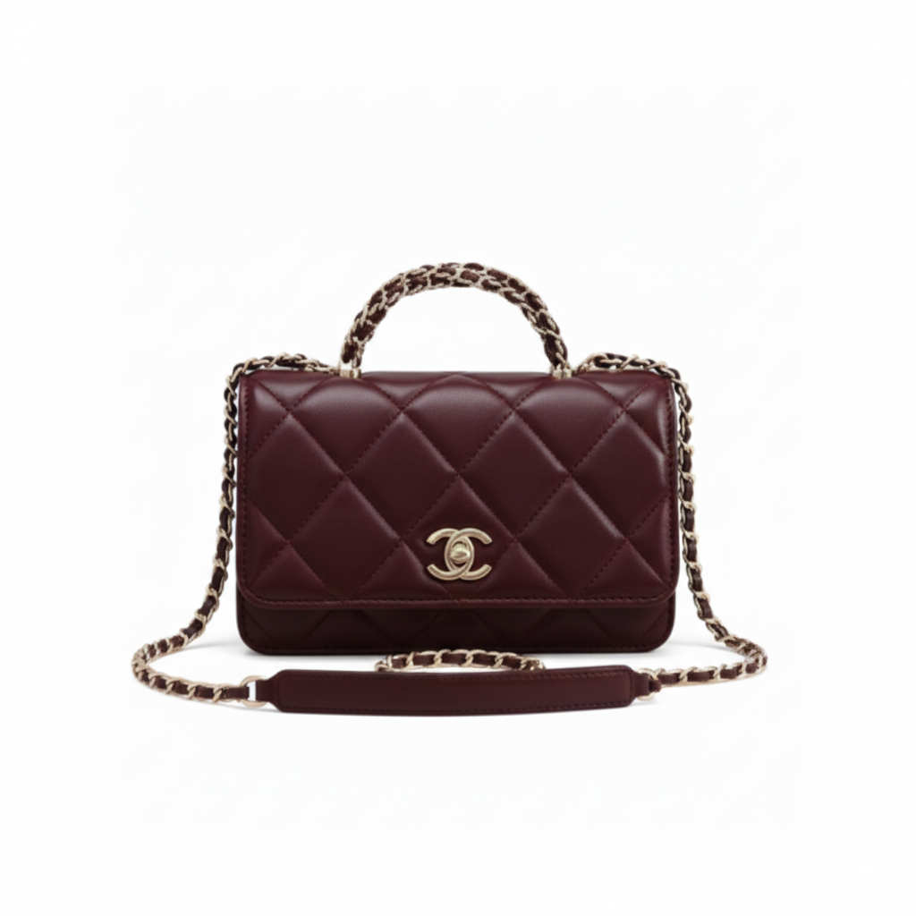 Chanel Mini Top Handle Shoulder Leather Wallet premium replica - image 1