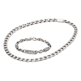 Gucci Chunky Chain Necklace Bracelet Set Silver Jewelry premium replica - image 1