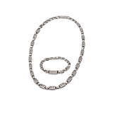 Gucci Chunky Chain Necklace Bracelet Set Silver Jewelry premium replica - image 2