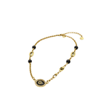 Gucci Gg Black Bead Chain Bracelet Gold Jewelry premium replica - image 1