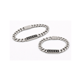 Gucci Logo Plate Chain Bracelet Silver Jewelry premium replica - image 2