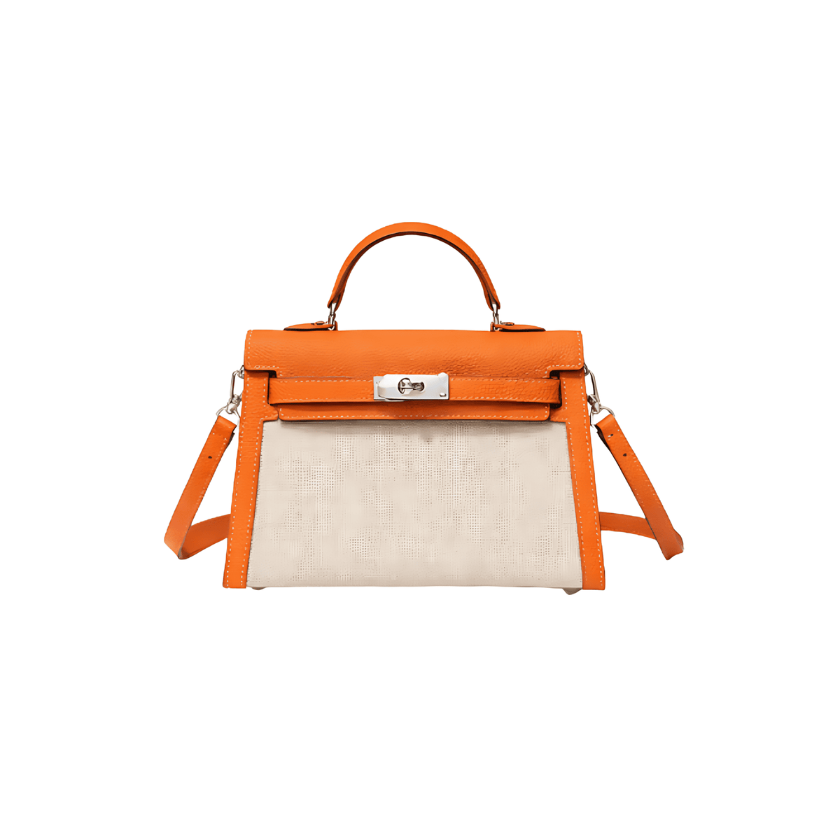 Hermès Kelly Ii Sellier 28 Toile H Étoupe Orange Bag premium replica - image 1
